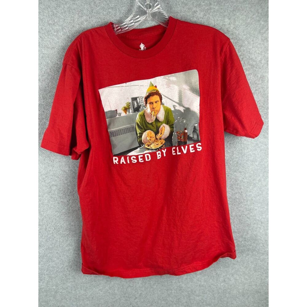 Elf Movie Raised By Elves T Shirt Men's Size L Red Buddy‎ the Elf